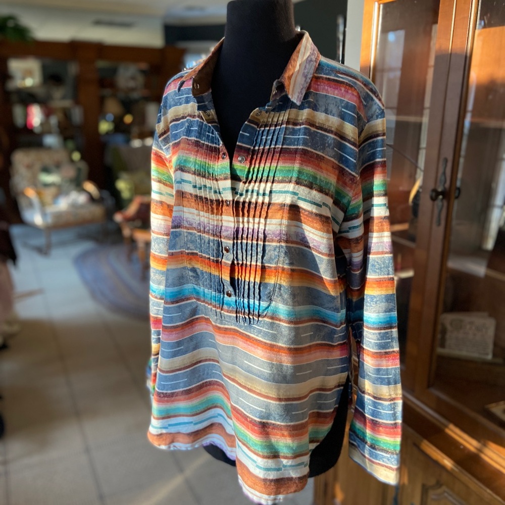Tasha Polizzi Boho snap frond shirt tunic